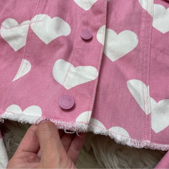 Lazy Oaf All My Hearts Cropped Jean Jacket - Picture 4 of 11
